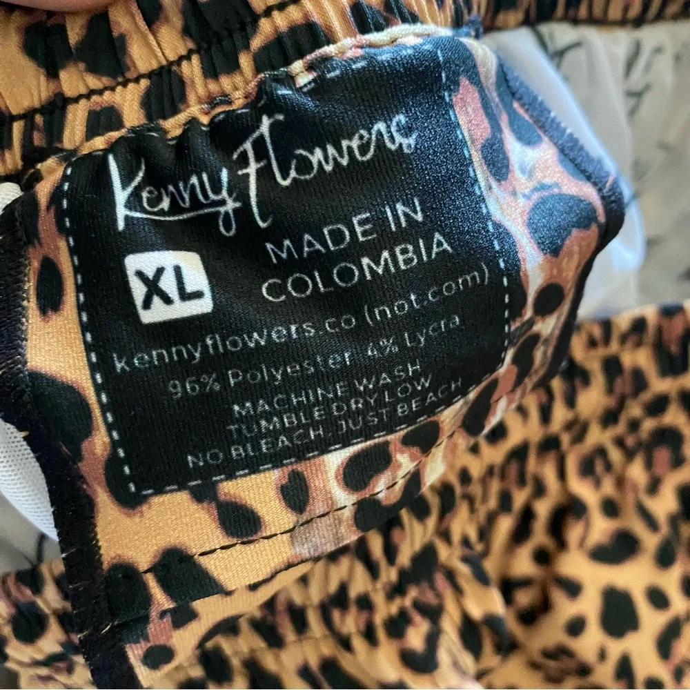 Kenny Flowers x El Pres Shorts leopard print drawstring elastic waist pockets